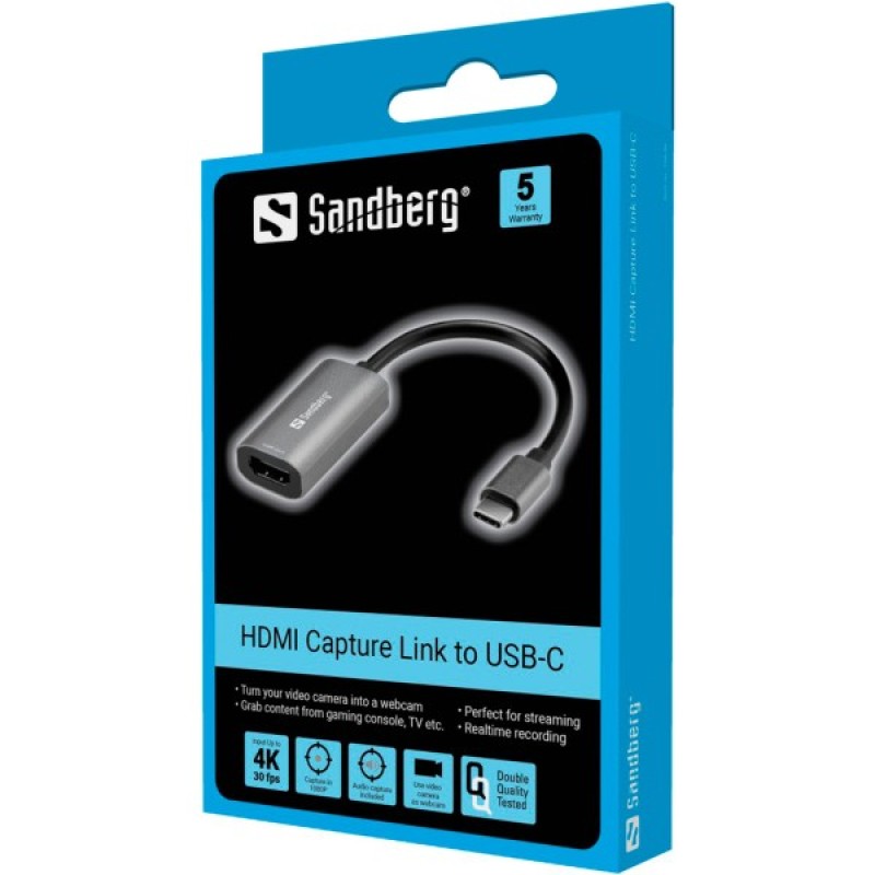 Перехідник USB 3.1 Type-С to HDMI (F) 4K Sandberg (136-36)