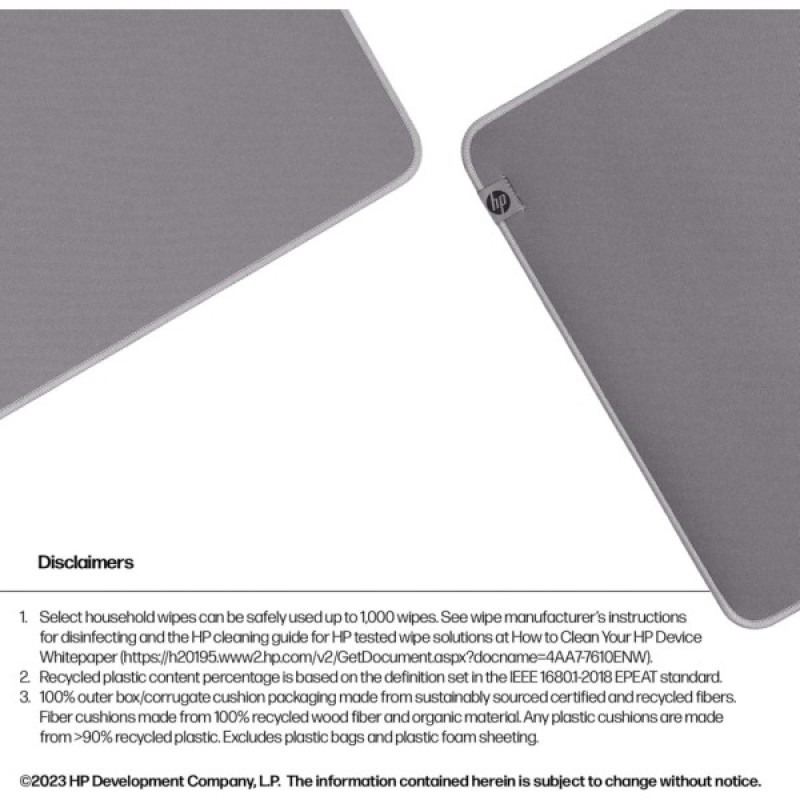 Килимок для мишки HP 205 Sanitizable XL Speed/Control Grey (8X596AA)