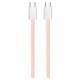 Дата кабель USB-C to USB-C 1.0m 60W 3.0А pink ColorWay (CW-CBPDCC061-P)