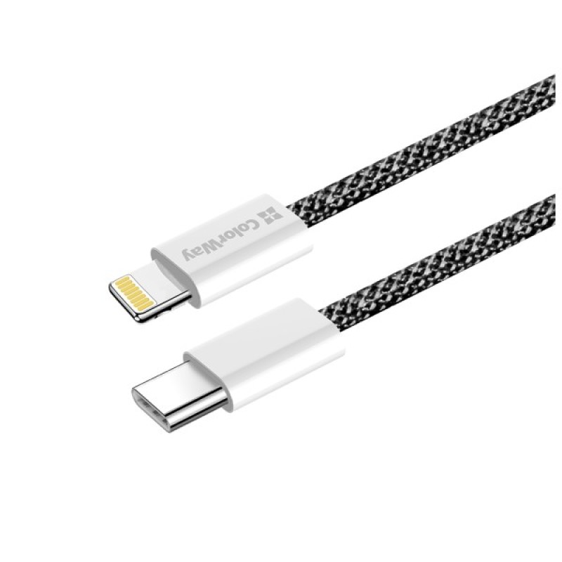 Дата кабель USB-C to Lightning 2.0m (PDF Fast Charging 27W) black ColorWay (CW-CBPDCL068-BK)