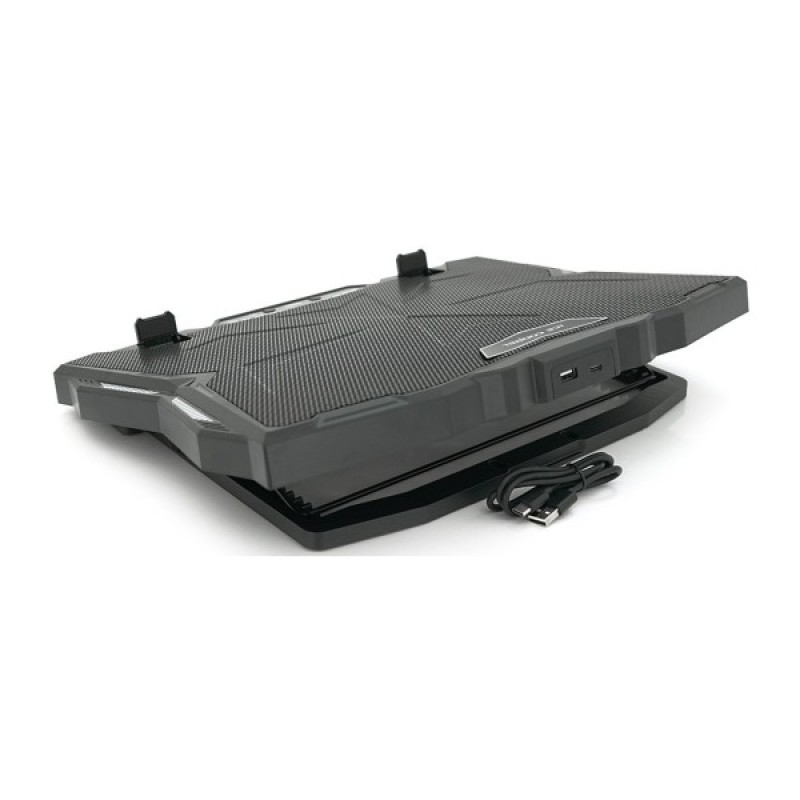 Підставка до ноутбука IceCoorel 10-17", 15*60mm 2500 RPM, TYPE-C+USB, 400x305x39mm, Black (K12)