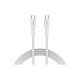 Дата кабель USB-C to USB-C 1.0m OnWire 60CL C-C 60W COLOR Braided 1m White Canyon (CND-CCAP60AB10W)