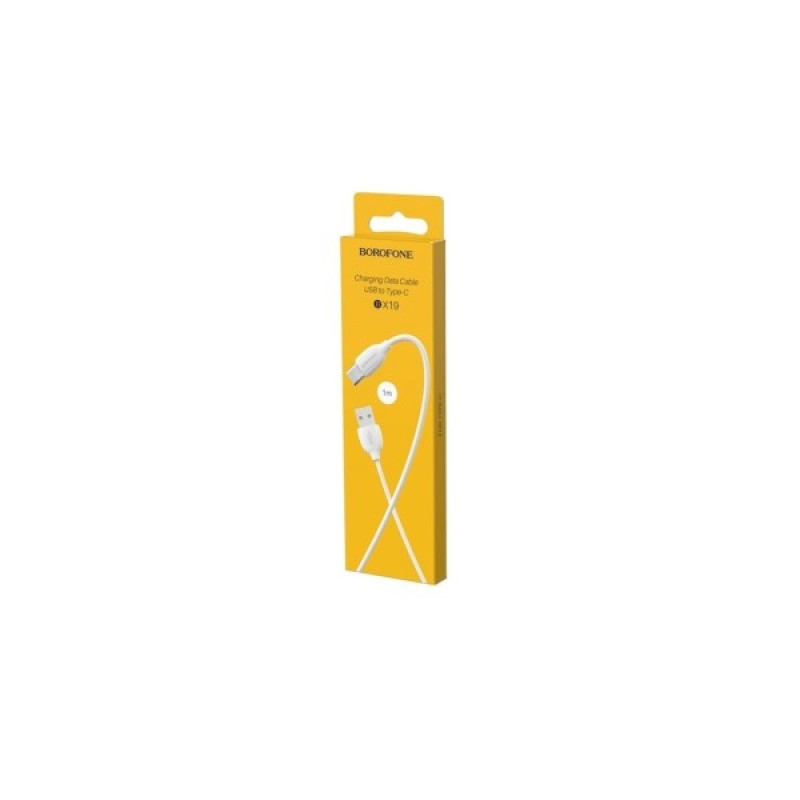 Дата кабель USB 2.0 AM to USB-C 1.0m 3A white BOROFONE (6931474701800)