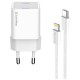 Зарядний пристрій ColorWay C101D GaN Mini 20W PD PPS USB-C + cable USB-C to Lightning white (CW-CHS059PDL-WT)