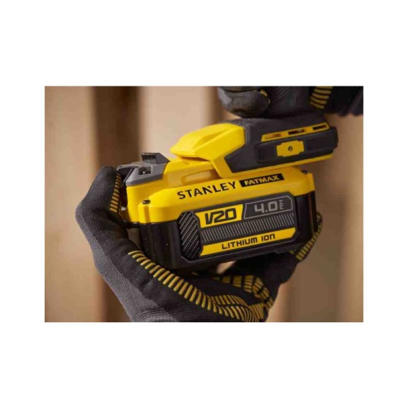 Дриль Stanley кутова FATMAX® V20, Li-lon 18V, 45 Нм, 0-600/1900 об/хв (без АКБ та ЗП) (SFMCD750B)