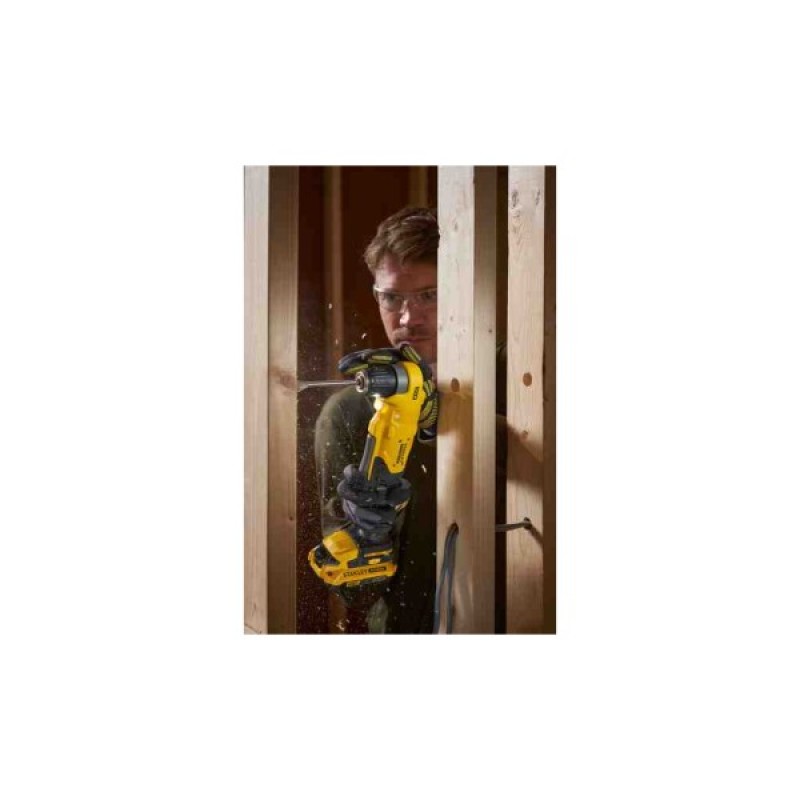 Дриль Stanley кутова FATMAX® V20, Li-lon 18V, 45 Нм, 0-600/1900 об/хв (без АКБ та ЗП) (SFMCD750B)