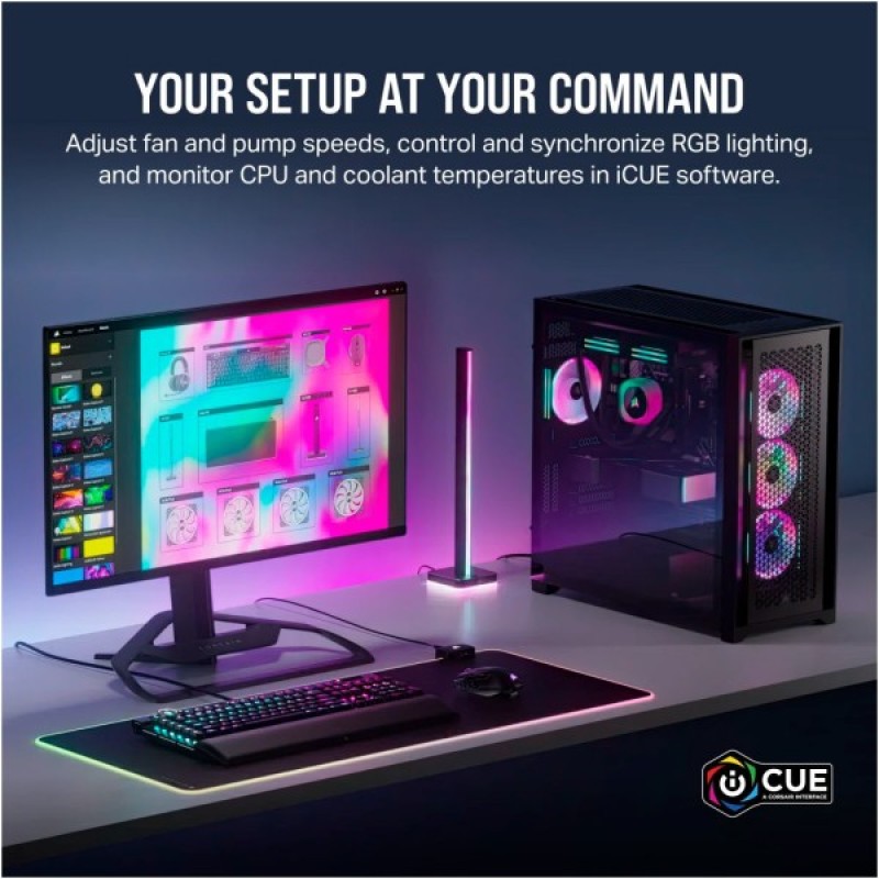 Кулер до корпусу Corsair iCUE Link QX140 RGB PWM PC Fans Starter Kit with iCUE LINK System Hub (CO-9051004-WW)