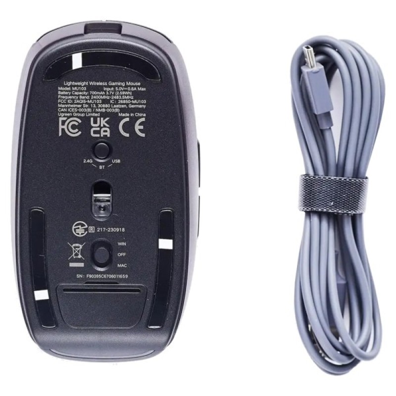 Мишка Ugreen MU103 Wireless/Bluetooth Black (90539)