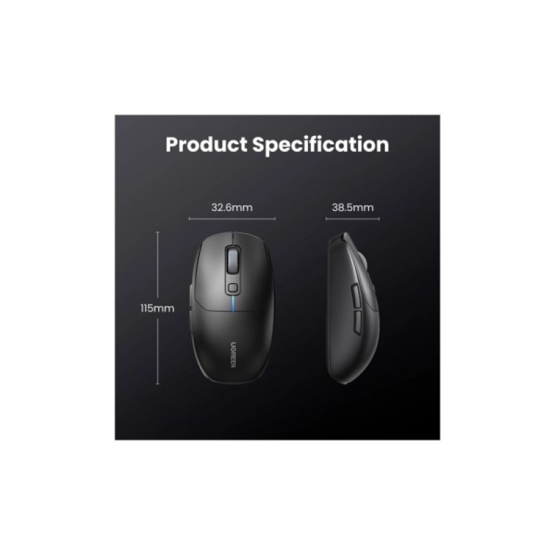 Мишка Ugreen MU103 Wireless/Bluetooth Black (90539)