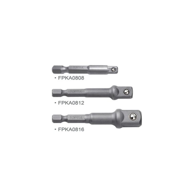 Адаптер для інструменту Toptul під шуруповерт 1/4" 3шт. 1/4", 3/8", 1/2" (GAAR0301)