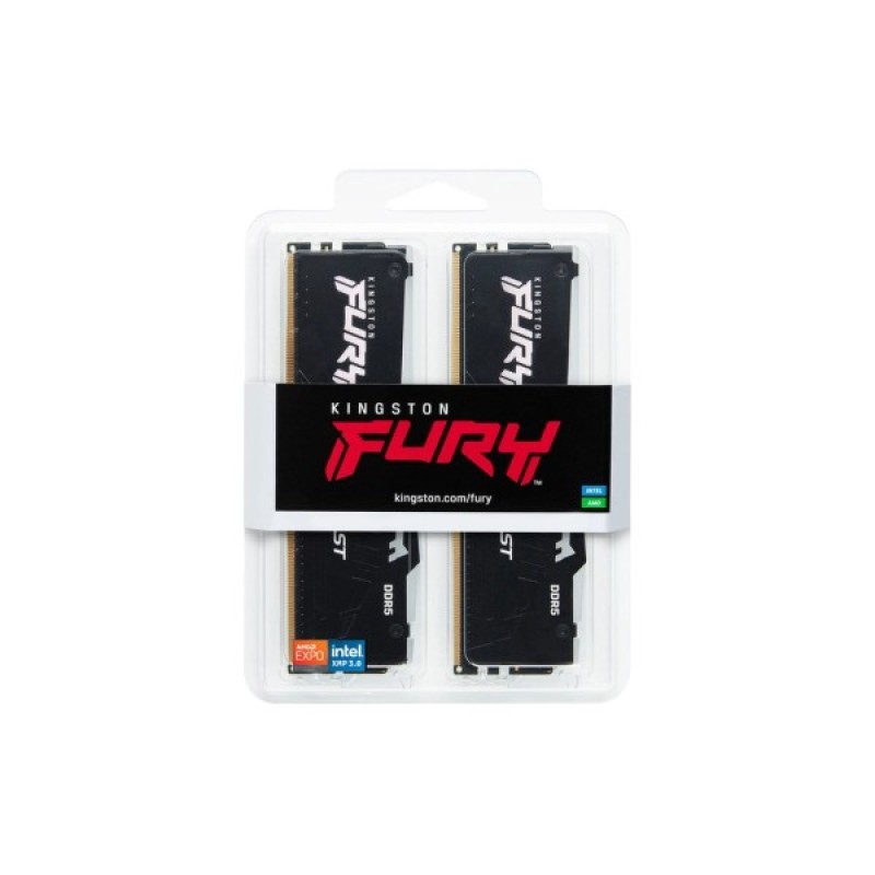 Модуль пам'яті для комп'ютера DDR5 128GB (2x64GB) 5600 MHz Beast RGB Kingston Fury (ex.HyperX) (KF556C40BBAK2-128)