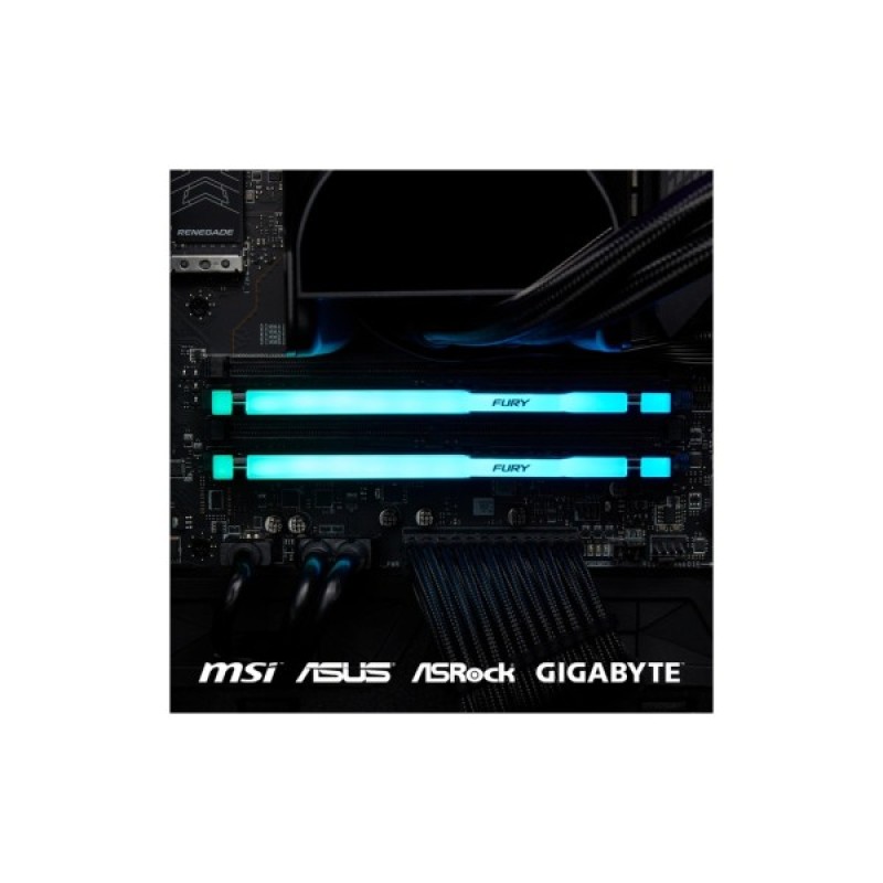 Модуль пам'яті для комп'ютера DDR5 128GB (2x64GB) 5600 MHz Beast RGB Kingston Fury (ex.HyperX) (KF556C40BBAK2-128)