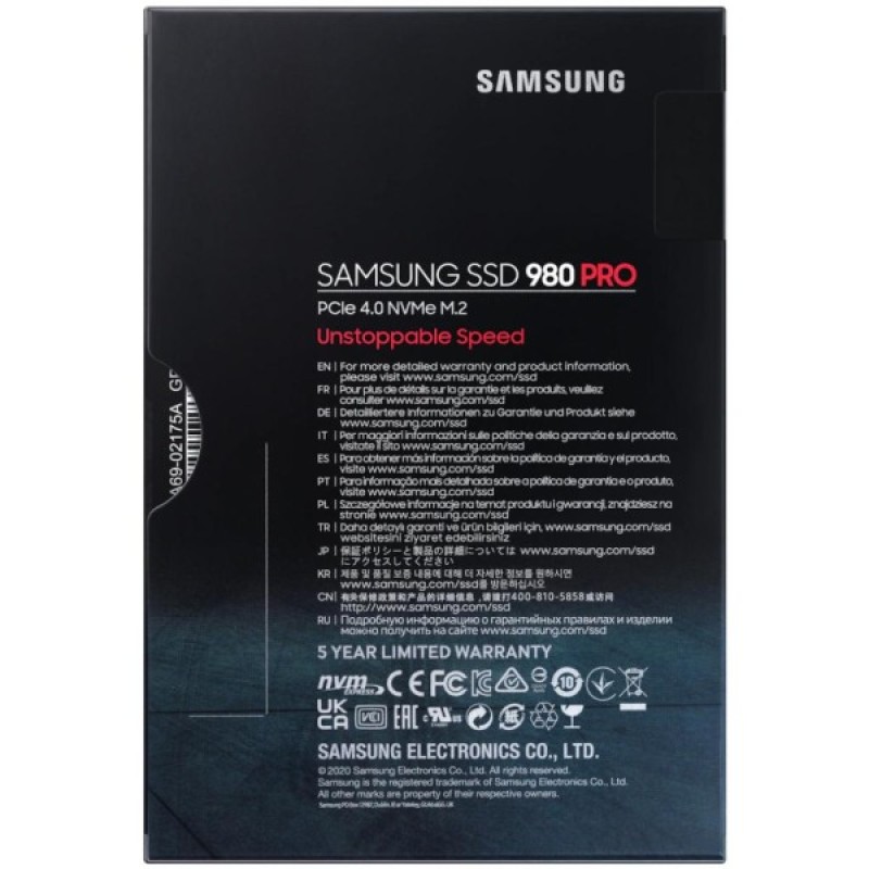 Накопичувач SSD M.2 2280 500GB 980 PRO Samsung (MZ-V8P500BW)