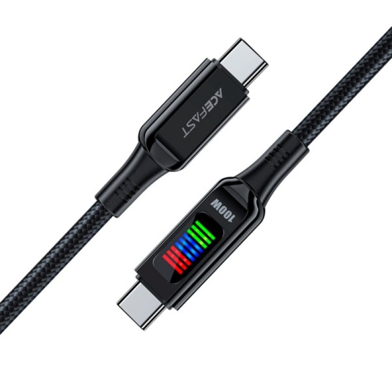Дата кабель USB-C to USB-C 1.2m 100W with display C7-03 Acefast (6974316282778)
