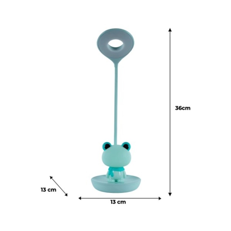 Настільна лампа Kite Froggy LED з акумулятором, зелена (K24-492-3-4)