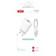 Зарядний пристрій XO 2xUSB 2.4A + cable USB to Micro 5P white (L57-M-WH)