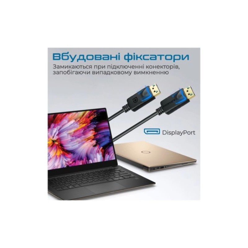Кабель мультимедійний DisplayPort to DisplayPort 3.0m v1.4 black Promate (dplink-300.black)