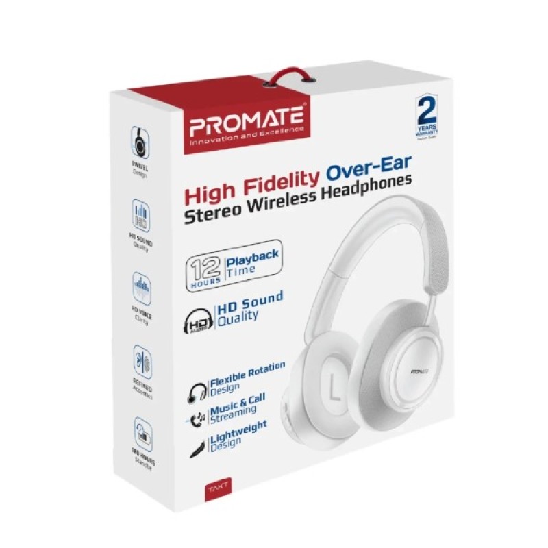 Навушники Promate Takt White (takt.white)