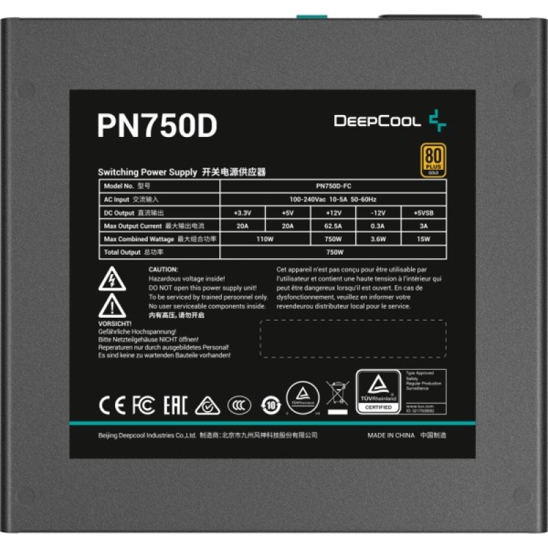 Блок живлення Deepcool 750W PL750D V2 (R-PL750D-FC0B-EU-V2)
