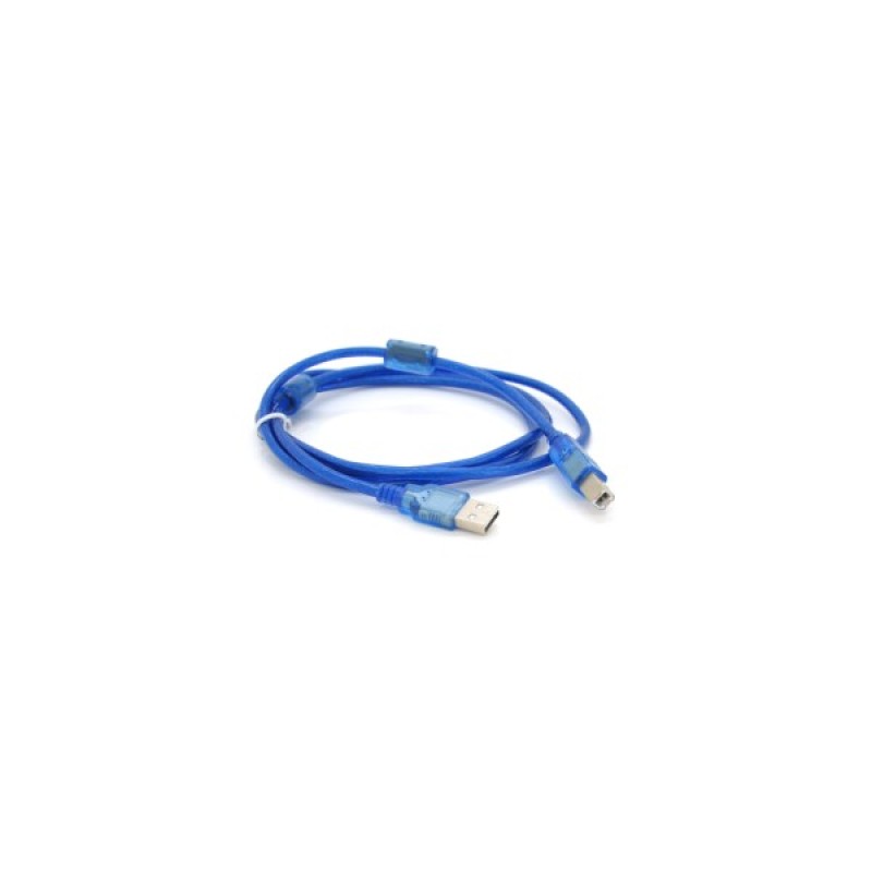 Кабель для принтера USB 2.0 AM/BM 1.5m 2x ferrite transparent Voltronic (YT-AM/BM-1.5T)