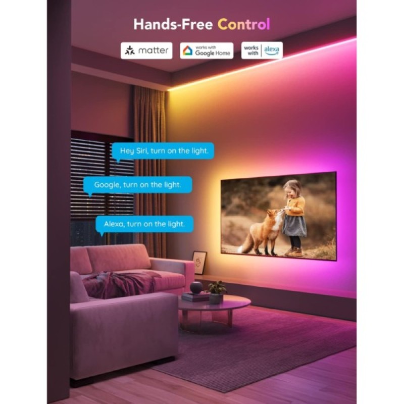 Світлодіодна стрічка Govee H100E LED Compatible extension of H61E1, 1.0m, RGBIC , WI-FI/Bluetooth, white (H100E0D1)