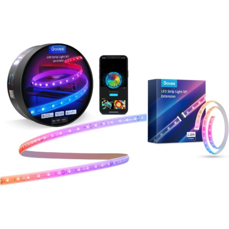 Світлодіодна стрічка Govee H100E LED Compatible extension of H61E1, 1.0m, RGBIC , WI-FI/Bluetooth, white (H100E0D1)