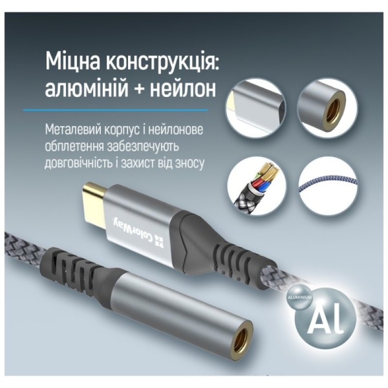 Адаптер USB-C + USB A to RJ45 Ethernet 1000Mbps ColorWay (CW-AD-CRG)