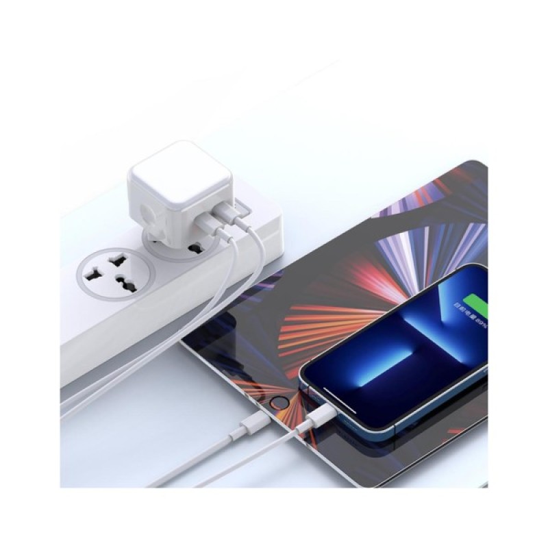 Зарядний пристрій XO L102 2xUSB-C PD35W White (L102.white)
