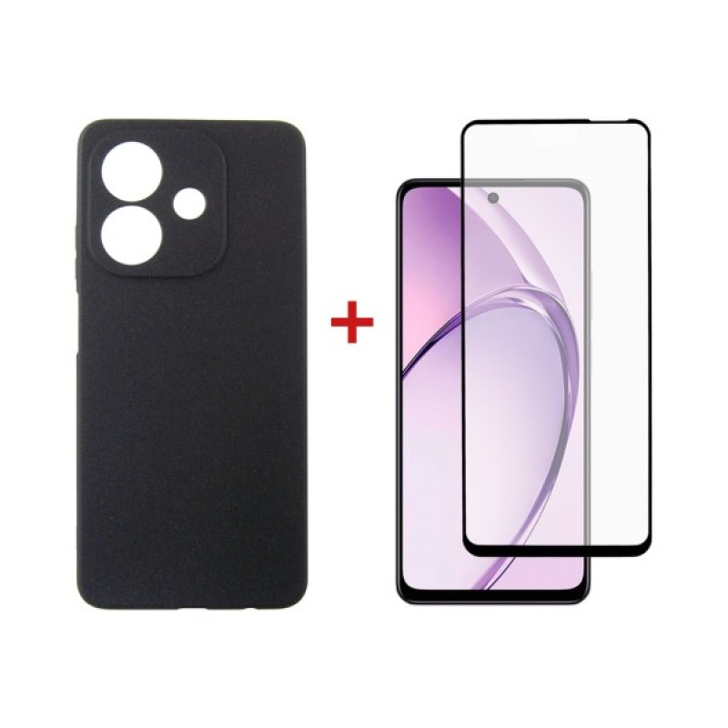 Чохол до мобільного телефона Dengos Carbon + glass Oppo A40m/A40 Black (DG-KM-159)