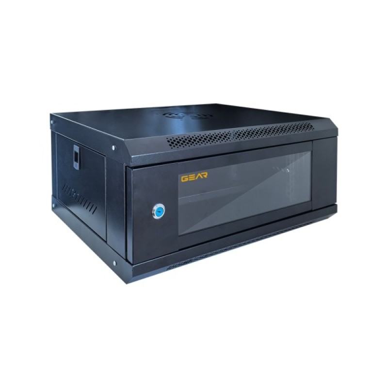Шафа настінна GEAR 4U 19'' 600x600x240 мм, black (GWMSN-4U-600-600)
