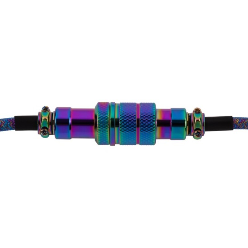 Дата кабель USB-C + USB A to USB-C 1.08m Premium Coiled Aviator blue Keychron (CAB8_KEYCHRON)