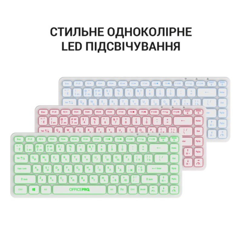 Клавіатура OfficePro SK790W Wireless/Bluetooth White (SK790W)