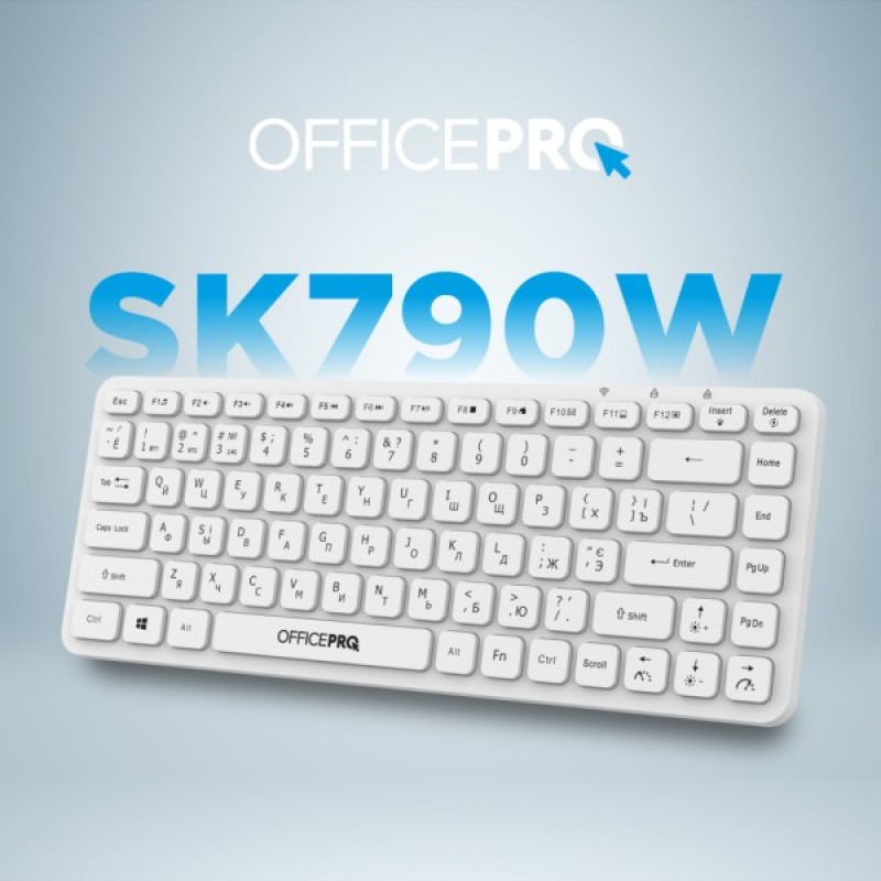 Клавіатура OfficePro SK790W Wireless/Bluetooth White (SK790W)