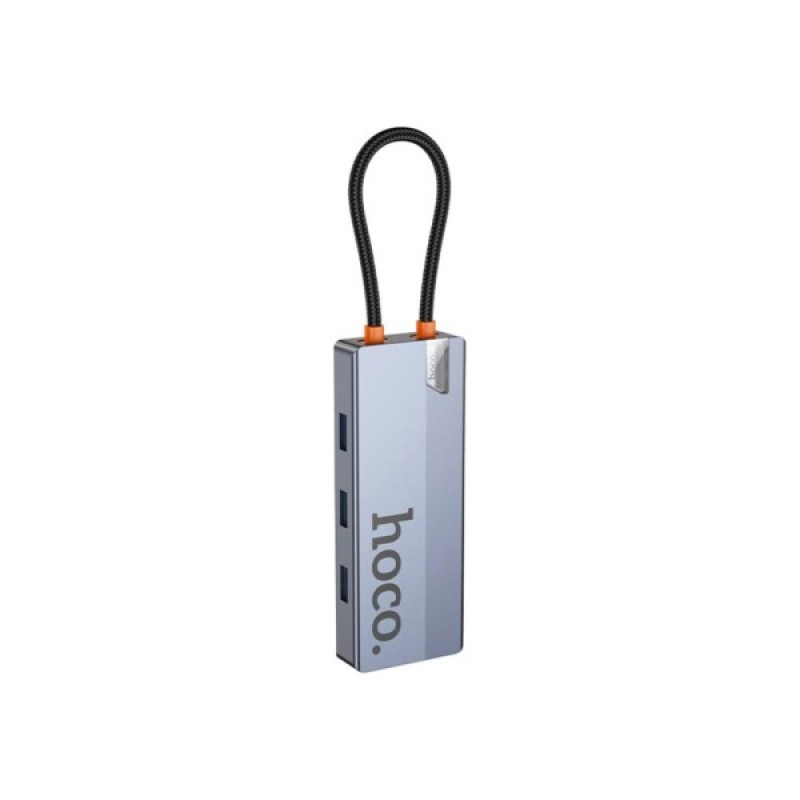 Концентратор HOCO USB-C to HDMI+PD+3xUSB3.0 HB50 Deep Space Gray (6942007647298)