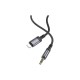 Кабель мультимедійний Lightning to 3.5mm M 1.0m BL24 metal grey BOROFONE (6941991118975)