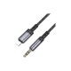 Кабель мультимедійний Lightning to 3.5mm M 1.0m BL24 metal grey BOROFONE (6941991118975)