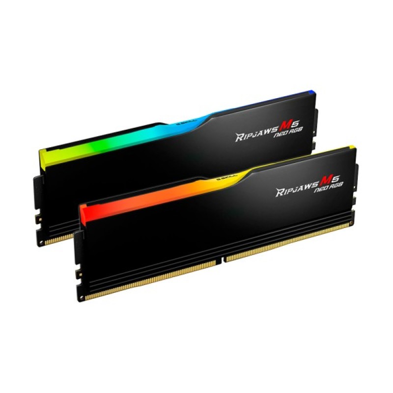Модуль пам'яті для комп'ютера DDR5 64GB (2x32GB) 6000 MHz Ripjaws M5 Neo RGB Matte Black G.Skill (F5-6000J3238G32GX2-RM5NRK)