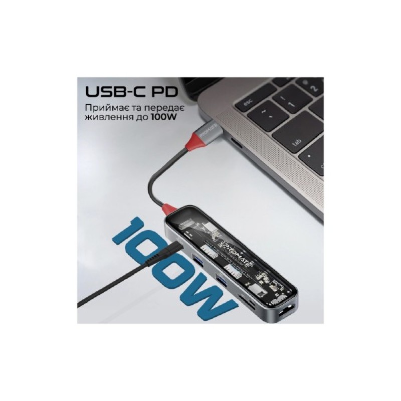 Концентратор Promate USB-C 7-in-1 Promate transhub-lite (transhub-lite)