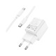 Зарядний пристрій HOCO C147A Charm 1xUSB-C PD20W + 1xUSB QC3.0 + cable USB-C to USB-C White (6942007630290)