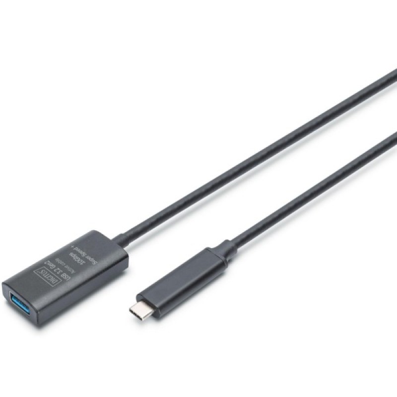 Дата кабель USB-С Male to USB-A Female 5.0m USB3.2 Gen2 Active 10G Digitus (DA-73113)