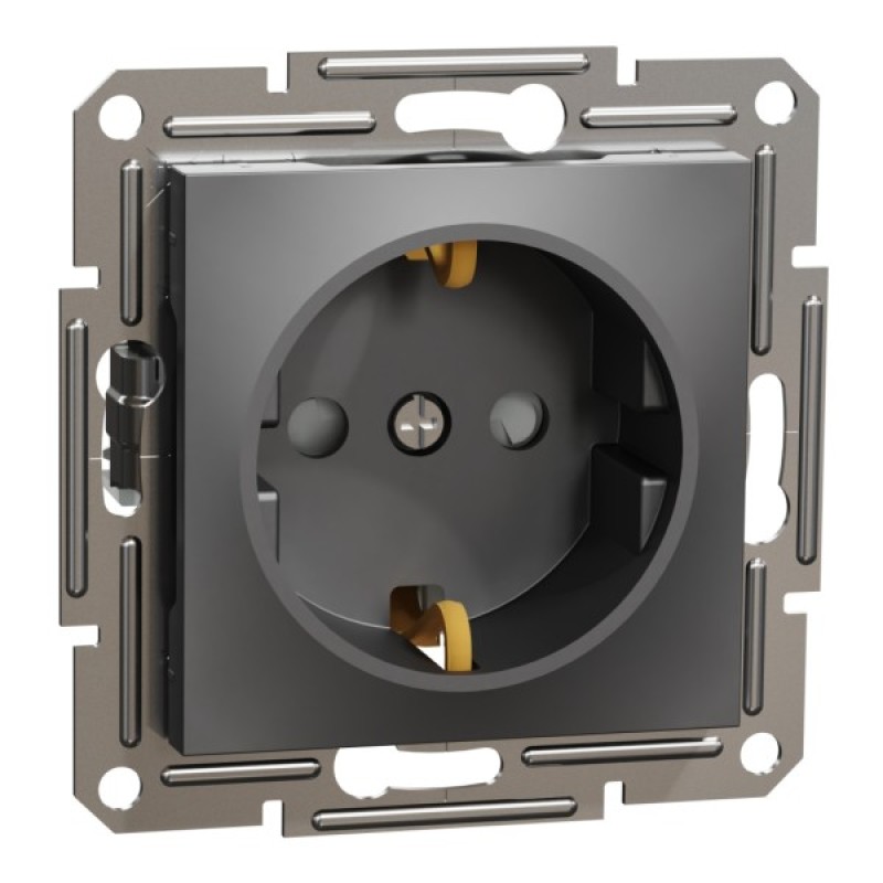 Розетка Schneider Electric ASFORA со штор. антрацит (EPH2900271)