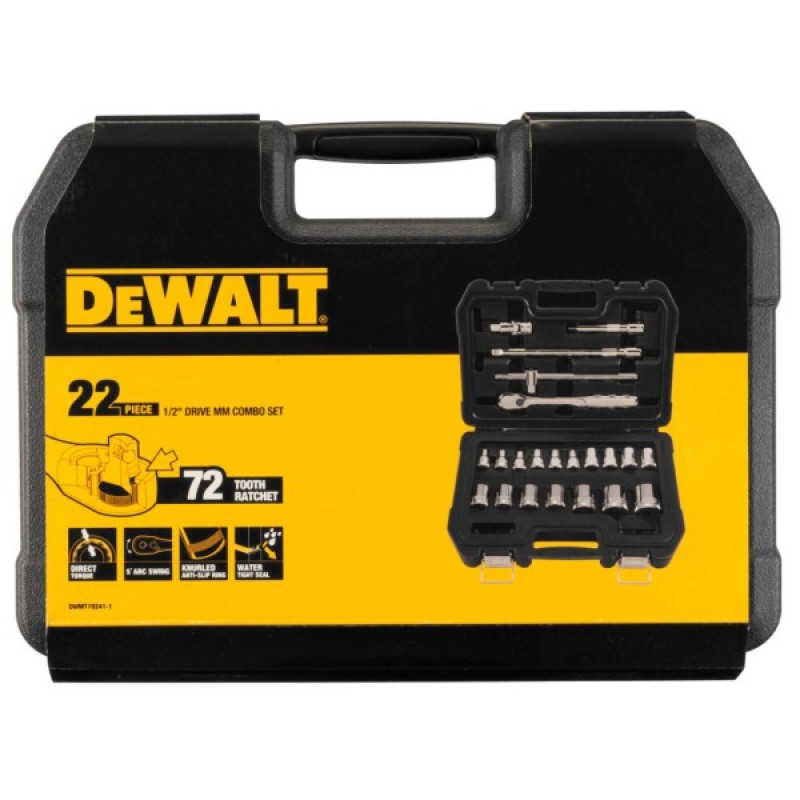 Набір головок DeWALT 1/2", 22 шт. (DWMT19241-1)