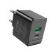 Зарядний пристрій BOROFONE BAS14A Erudite 1xUSB-C PD20W + 1xUSB QC3.0 Black (6941991104947)