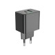 Зарядний пристрій BOROFONE BAS14A Erudite 1xUSB-C PD20W + 1xUSB QC3.0 Black (6941991104947)