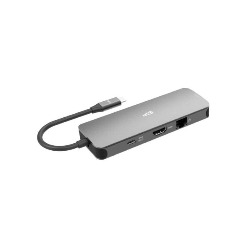 Концентратор Silicon Power USB-C 8-in-1 SR30 Silver Aluminum (SPU3C08DOCSR300G)