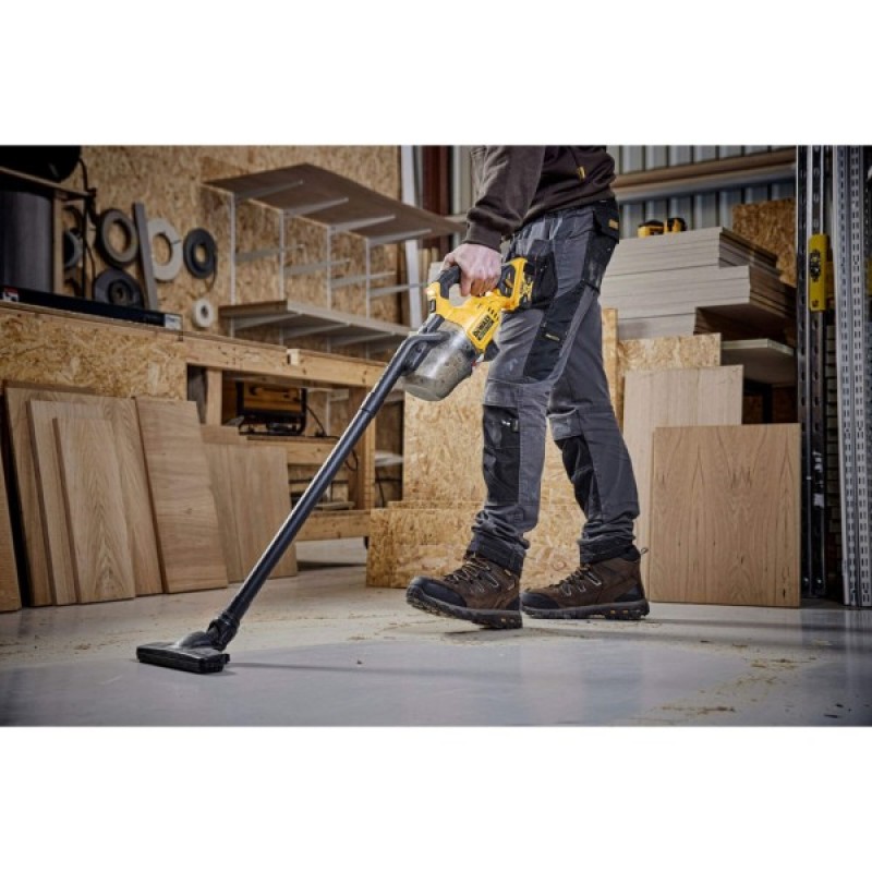 Пилосос будівельний DeWALT 18 B XR Li-lon, діаметр шланга 31,8 мм, 21,7 л/с, 1.5 кг (без АКБ та ЗУ) (DCV501LN)