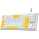 Клавіатура Aula F3032 keycaps plus 21 Yellow keys KRGD Red USB UA White (6948391204680)
