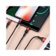 Дата кабель USB 2.0 AM to Lightning + Micro 5P + USB-C 1.0m Xpress one X26 black+red HOCO (6957531080282)