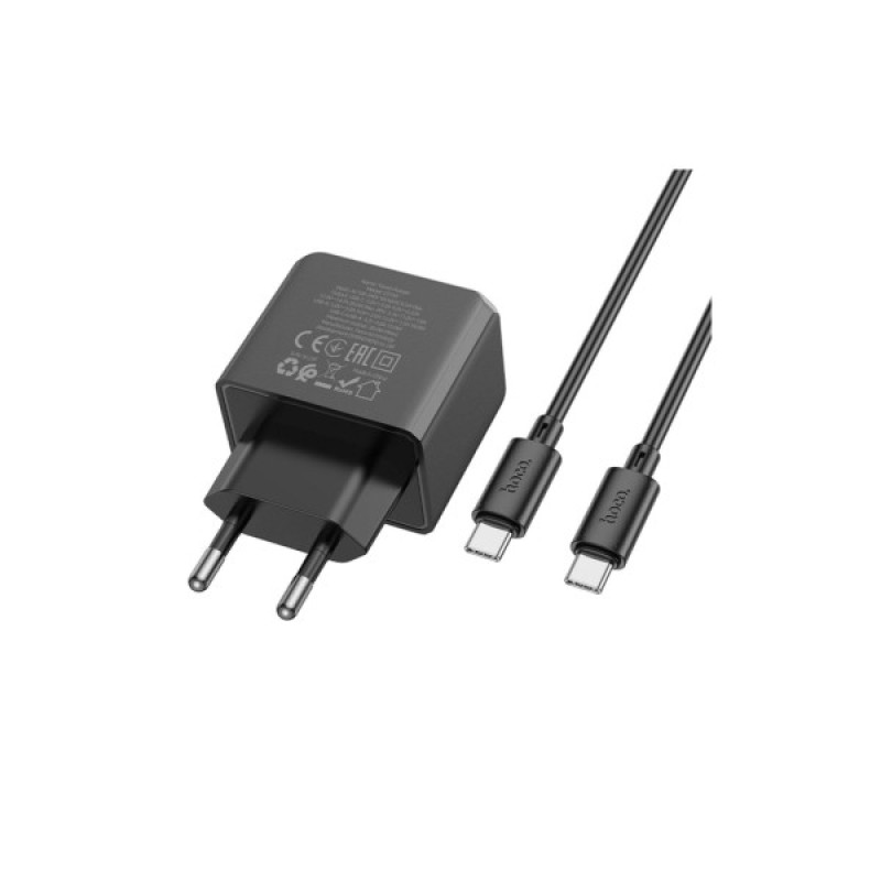 Зарядний пристрій HOCO CS14A USB-C PD20W + USB QC3.0 + cable USB-C to USB-C black (6942007603911)