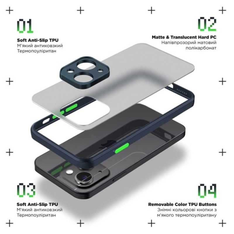 Чохол до мобільного телефона Armorstandart Frosted Matte Samsung M15 5G (M156) Navy Blue (ARM74381)